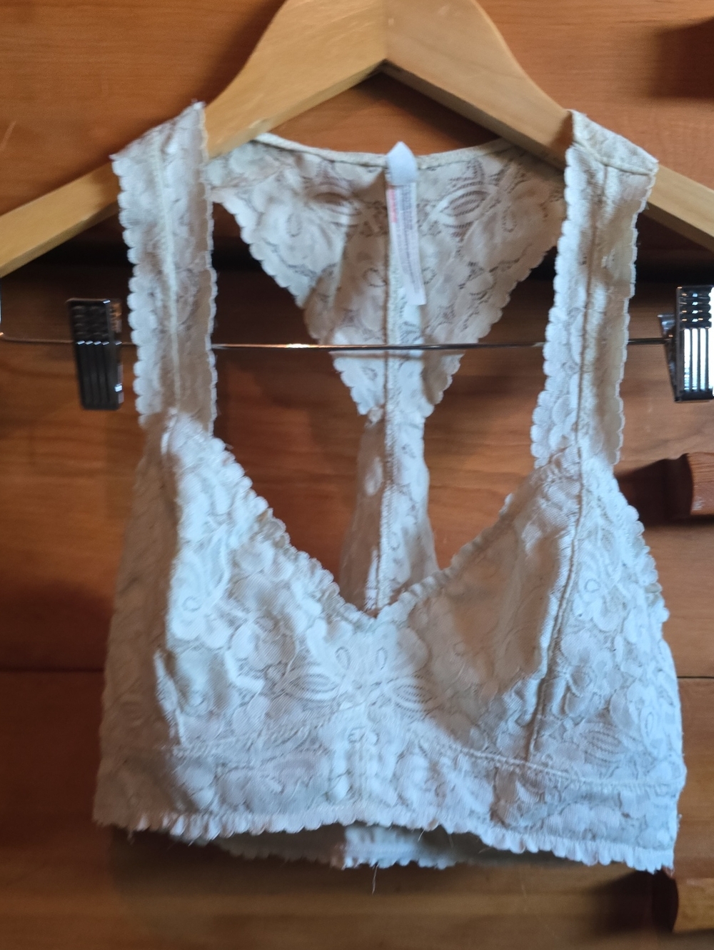 Intimately Free People Racerback Lace Bralette - Soft Yellow - Medium